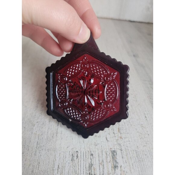 Avon Christmas 1990 red stained glass vintage ornament Xmas - Picture 4 of 5